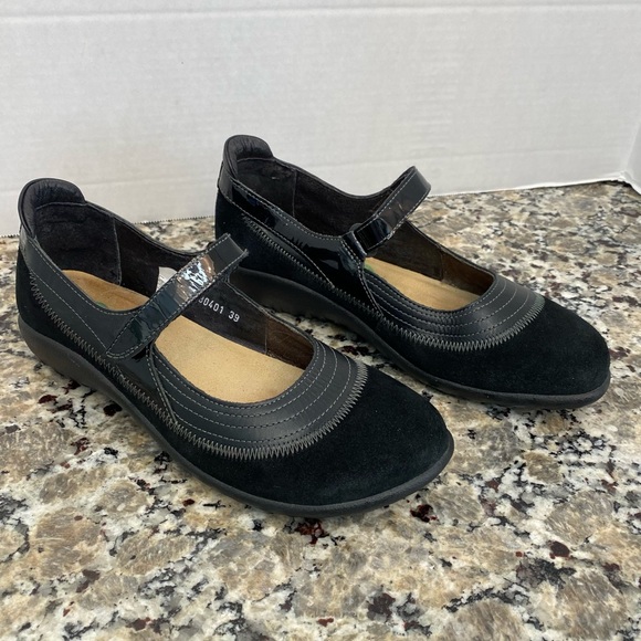 NAOT Israel KIREI MARY JANE SHOES BLACK SUEDE LEATHER WOMEN'S SIZE 39 US 8-8.5 - Picture 3 of 8